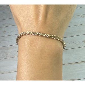 Vintage 925 Italy Vermeil Chain Link Bracelet 8 inches